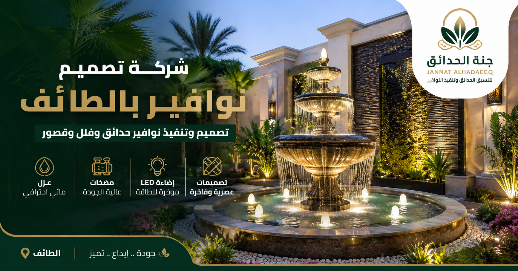 شركة تصميم نوافير بالطائف للايجار